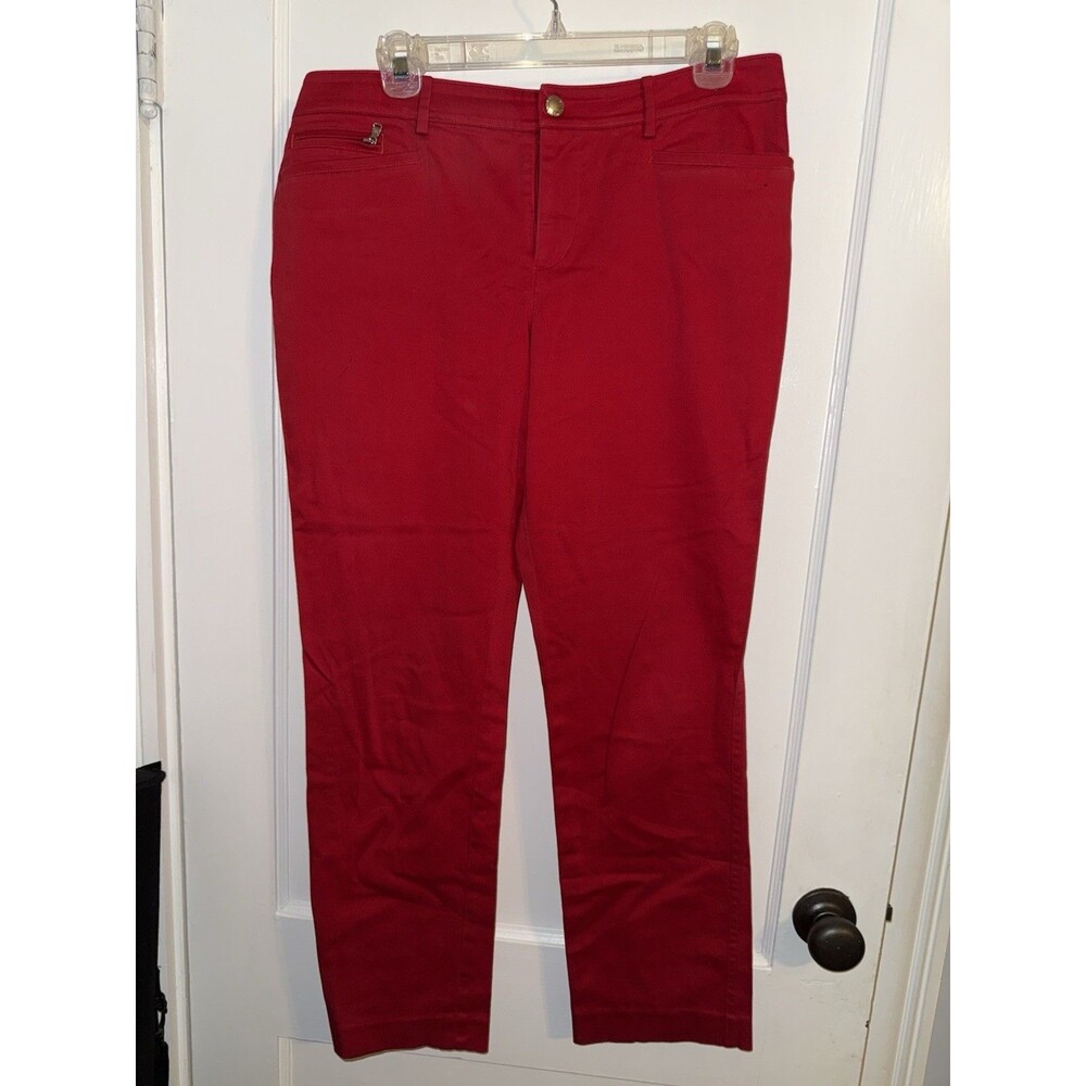 Lauren Ralph Lauren Womens Size 10 Red Khaki Straight Leg Dress Pants